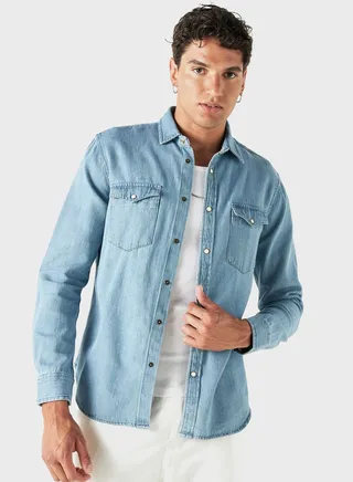 Pocket Detail Regular Fit Shirt