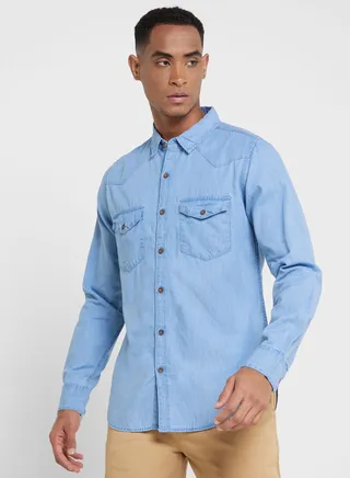 Thomas Scott Men Blue Smart Slim Fit Opaque Casual Shirt 