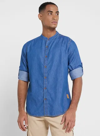 Thomas Scott Men Blue Smart Slim Fit Opaque Casual Shirt 