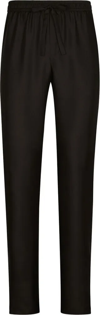 DG Essentials logo-patch silk trousers