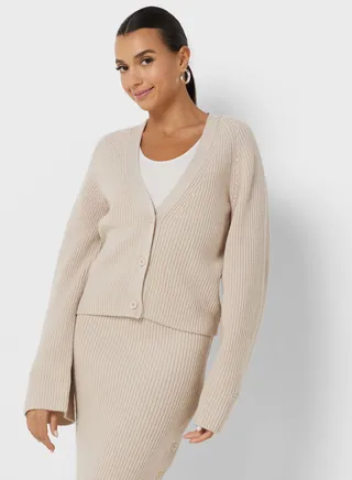 Button Detail Knitted Cardigan