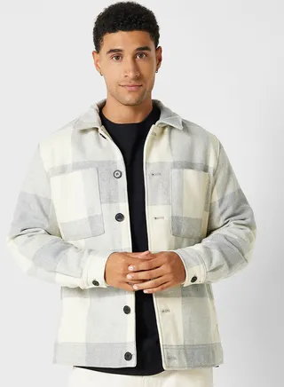 Check Regular Fit Shacket 
