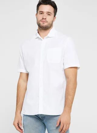 Dot Print Regular Fit Shirt