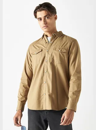 Flap Pockets Regular Fit Shirt 