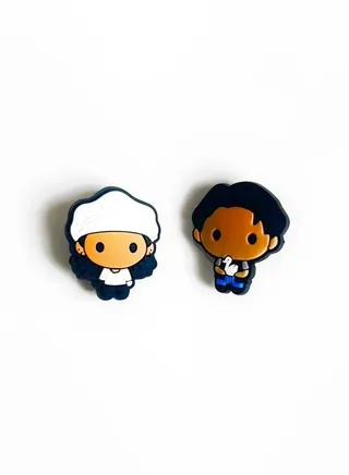 2 Pieces Brooch With Cartoon Characters Design 