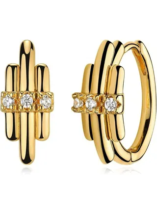 MEVECCO
 Women Huggie Earrings Gold Hoop Sleeper 14K Gold Filled Small Simple Handmade Hypoallergenic Everyday Jewelry 