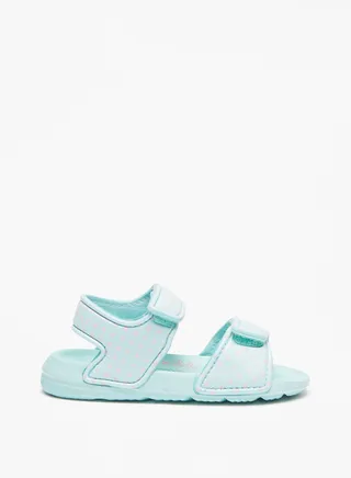 Girls Printed Sandals with Hook and Loop Closure 