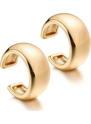 Women Ear Cuff Earring Gold Non Pierced Ear Cartilage Clip on Wrap Hoop 14K Gold Filled Tiny Boho Beach Simple Minimalist Delicate Handmade Hypoallergenic Jewelry Gift-Sold as Single/Pair 