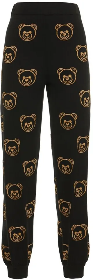 Wool knit jacquard teddy sweatpants