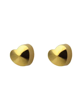 Sterilized Earring 24K Gold Plated Bezel 4mm Heart Shape dozen (12 pieces) 