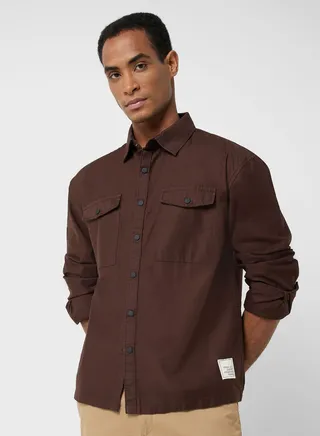 Thomas Scott Classic Spread Collar Twill Weave Cotton Shackets 