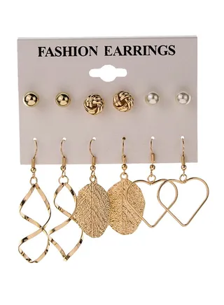 6-Pair Elegant Earrings Set 