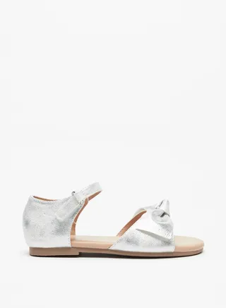 Girls Flora Bella Bow Accented Sandals with Hook and Loop Closure Ramadan Collection 