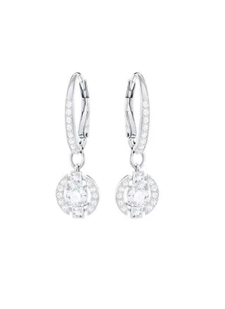 Rhodium Plated Stainless Steel Dangle Earrings 