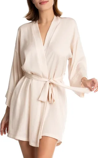 Philipa Lace Trim Satin Wrap