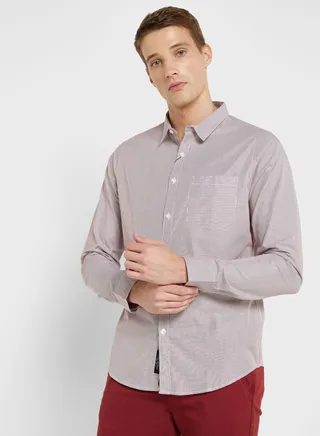 Classic Slim Fit Vertical Striped Pure Cotton Casual Shirt