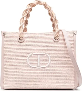 Embroidered-Logo Detail Tote Bag