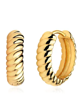 Women Huggie Earrings Gold Hoop 14K Gold Filled Small Simple Handmade Hypoallergenic Everyday Jewelry 