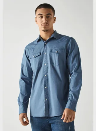 Flap Pockets Regular Fit Shirt 
