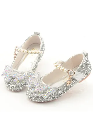 New Butterfly Performance Shoes Velcro Girls' Silver Single Shoe Trend 