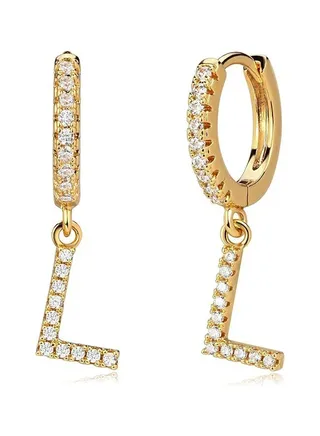Women Huggie Hoop Earrings Gold Initial A-Z Dangle Drop Cubic Zirconia 14K Gold Filled Small Simple Hypoallergenic Personalized Jewelry - 26 Letters 