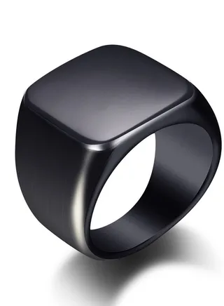 Stainless Steel Solid Polished Signet Ring 