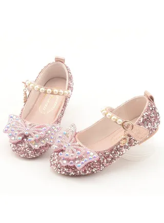 New Butterfly Performance Shoes Velcro Girls' Silver Single Shoe Trend 