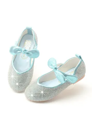 New Sequin Velcro Flat Bottomed Children's Shoes For Girls 