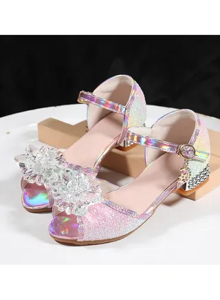 New Princess Crystal Fish Mouth Girls' Sandals 