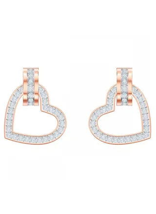 Gold Plated Heart Shaped Stud Earrings 