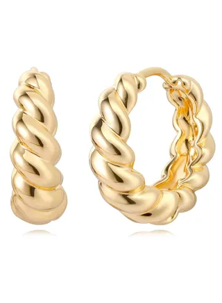 Women Huggie Earrings Gold Hoop 14K Gold Filled Small Simple Handmade Hypoallergenic Everyday Jewelry 