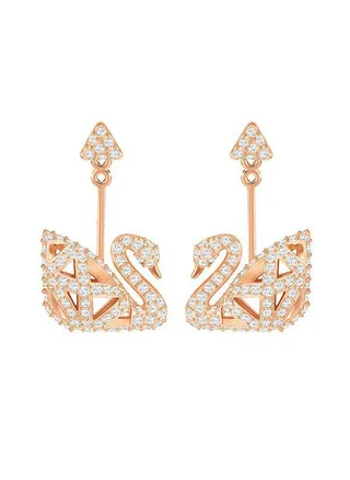 Iconic Swan Stone Studded Dangle Earrings 