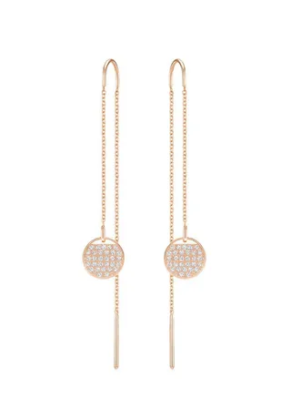 Ginger Chain Stone Studded Dangle Earrings 