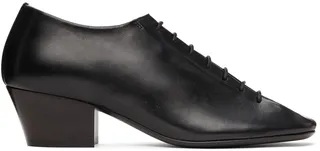 LEMAIRE Black Lace-Up Heel Derbys