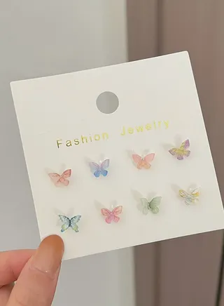 3D Butterfly Earnail Set s925 Silver Small Versatile 