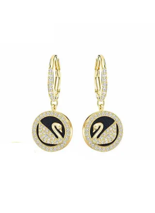Swan Perforation Dangle Earrings 