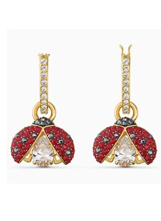 Sparkling Dance Ladybug Pierced Earrings 