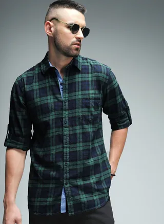 Standard Tartan Checked Pure Cotton Casual Shirt