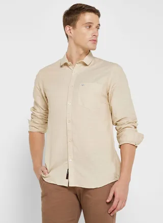 Self Design Classic Slim Fit Opaque Casual Shirt 