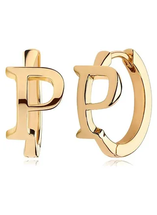 Women Huggie Hoop Earrings Gold Initial Sleeper 14K Gold Filled Small Simple Delicate Handmade Hypoallergenic Personalized Jewelry Gift - 26 Letters 