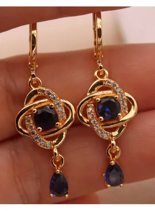 18K Gold Plated Earrings Cubic Zircon 