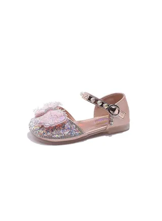 Summer New Girls Princess Rhinestone Sandals Little Leather Shoes 
