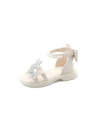 Girls Summer New Pearl Children's Princess Non-slip Beach Shoes Sandals 
