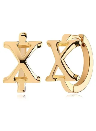 Women Huggie Hoop Earrings Gold Initial Sleeper 14K Gold Filled Small Simple Delicate Handmade Hypoallergenic Personalized Jewelry Gift - 26 Letters 