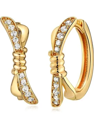 MEVECCO
 Women Huggie Earrings Gold Hoop Sleeper 14K Gold Filled Small Simple Handmade Hypoallergenic Everyday Jewelry 