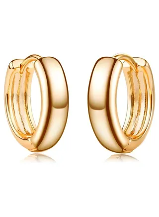 Women Huggie Earrings Gold Hoop 14K Gold Filled Small Simple Handmade Hypoallergenic Everyday Jewelry 