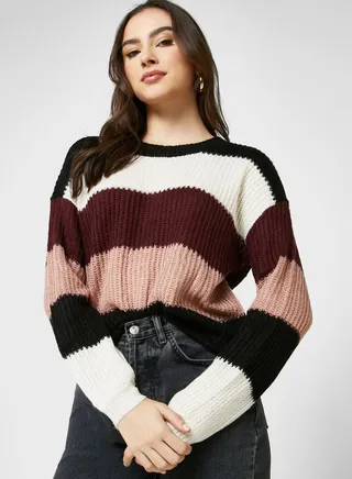 Color Block Knitted Sweater