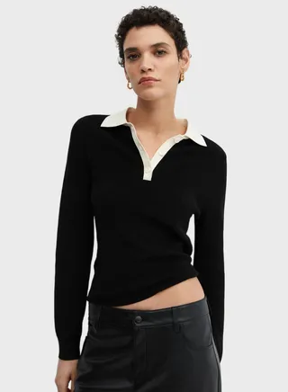 Collar Neck Knitted Sweaters 
