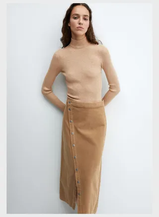 High Neck Ribbed Sweater 