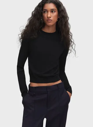 Crew Neck Crop Sweater 